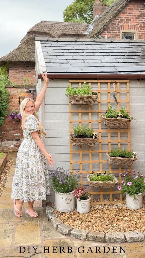 Instagram post by @homewithkat_ for Cricut UK & Ireland. Caption reads: DIY HERB GARDEN 🪴 👩‍🌾 just call me Kat....