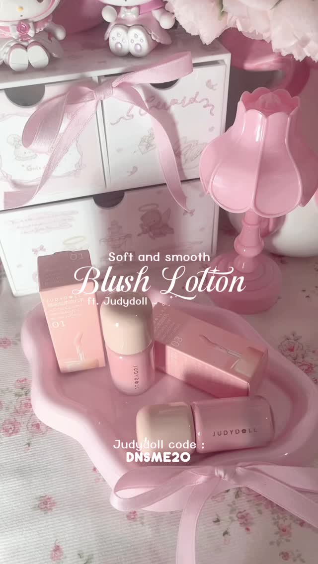 Instagram post by @dnsmeow for Judydoll. Caption reads: Judydoll | Soft and smooth blush lotion 🧁𖦹.✧˚....