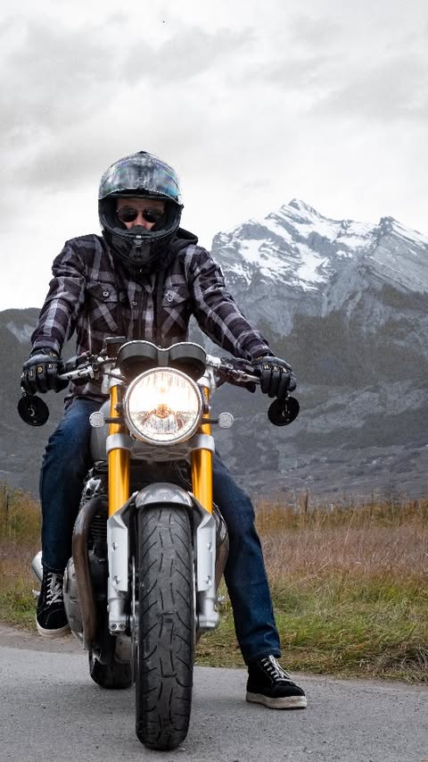 Instagram post by @triumph_lone_rider for Xlmoto. Caption reads: [...] Raven Jeans Navy 👇👇👇 Take a look at....