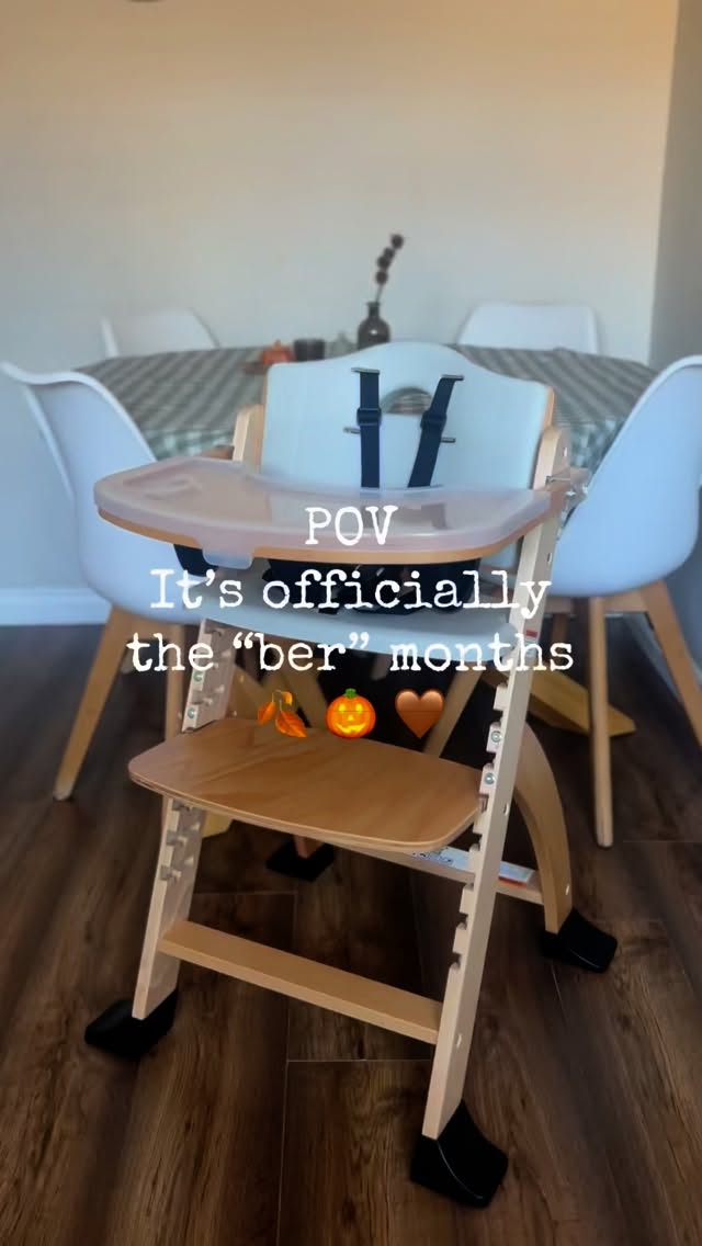 Instagram post by @mia.plus.four for Abiie. Caption reads: [...] with Rue in our new highchair from @abiie_uk....