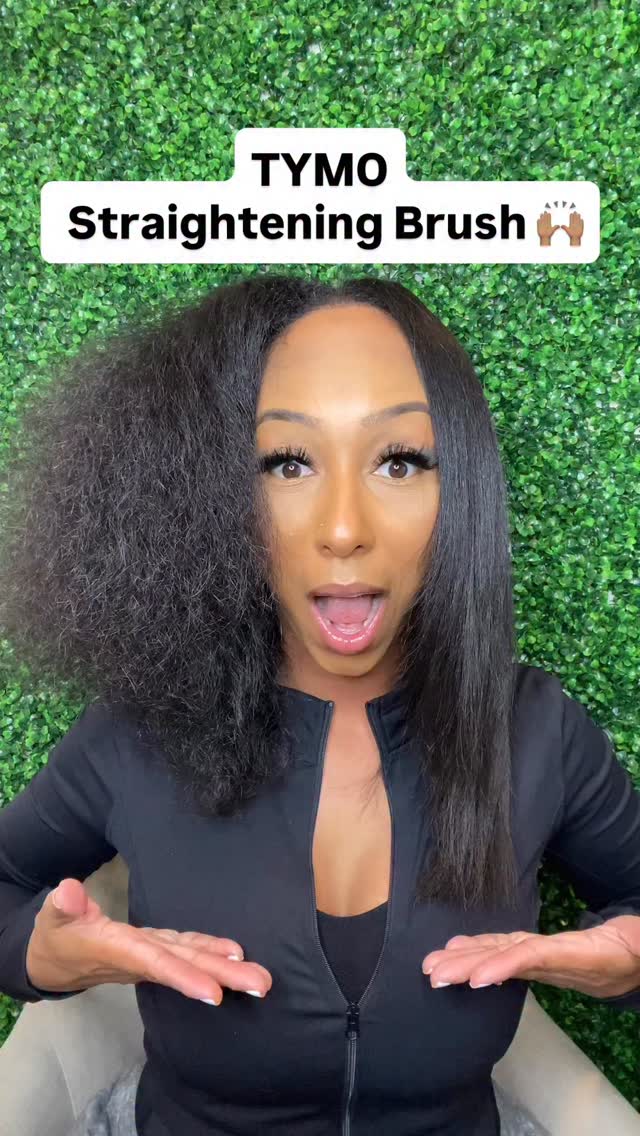 Instagram post by @iamwankaego for TYMO Beauty. Caption reads: Wait… this straightening brush might’ve just ended....
