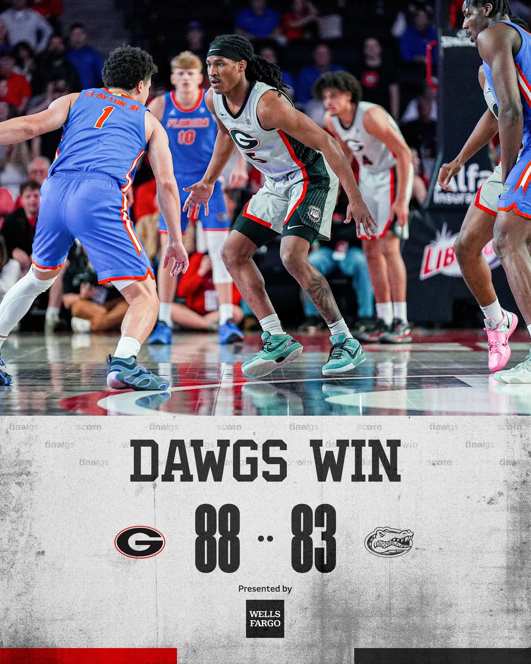 Instagram post by @ugabasketball for Wells Fargo. Caption reads: HOW ‘BOUT ‘EM❗️

#GoDawgs | @WellsFargo.