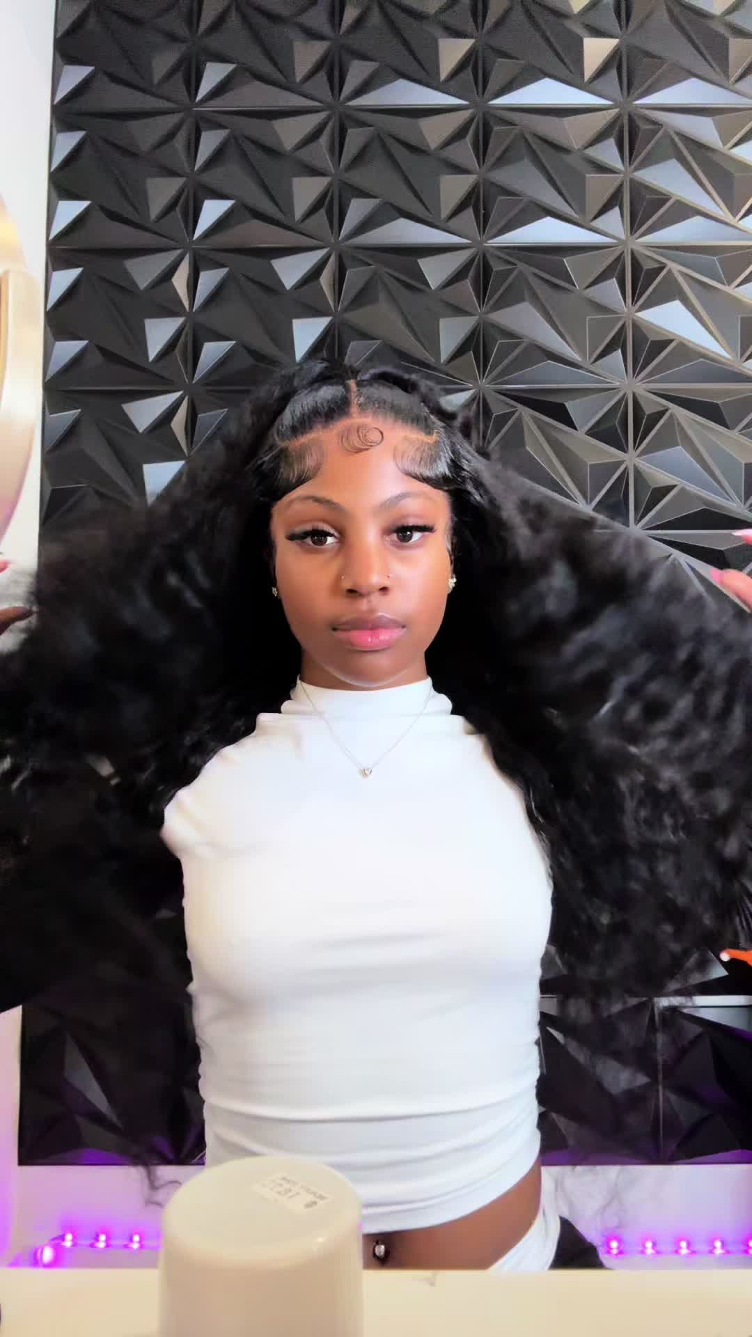 TikTok post by @_uniqueky_ for Bling Hair. Caption reads: Lace just melted right in my skin😍🔥@Bling Hair....