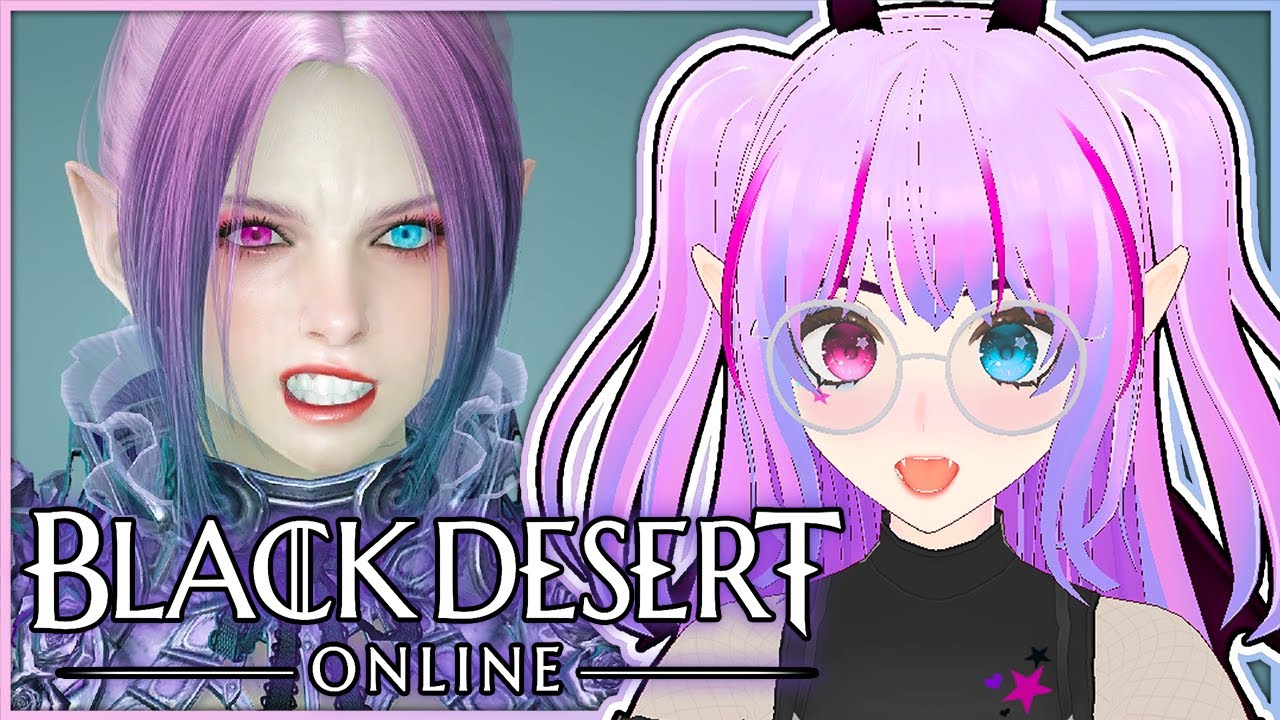 YouTube post by @maevely for Blippo. Caption reads: I'm FINALLY playing BLACK DESERT ONLINE... after....