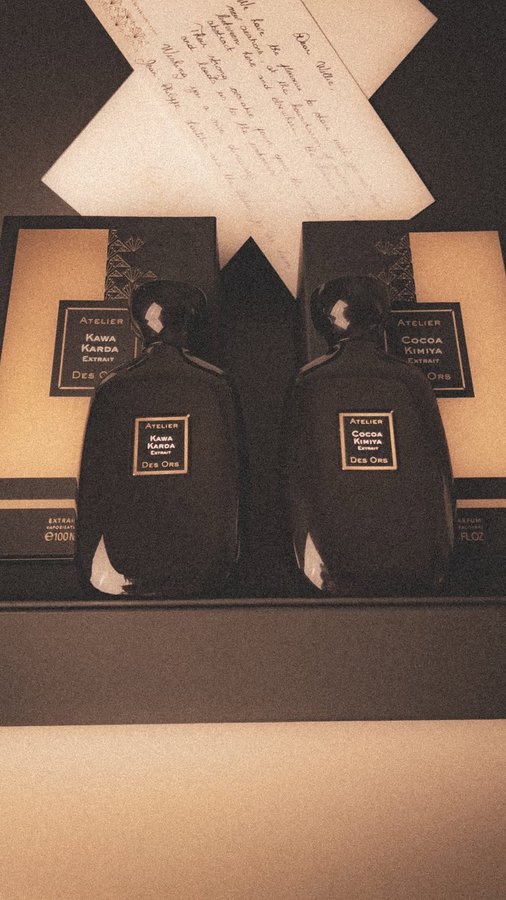 Instagram post by @willie.scents for Atelier Des Ors. Caption reads: [...] “Kawa Karda”& “Cocoa Kimiya” by Atelier des....