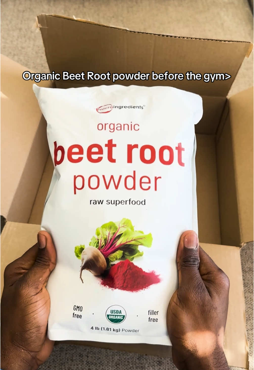 TikTok post by @ttsongz for Micro Ingredients. Caption reads: Micro Ingredients Beet Root Powder 💪🏿 You can’t....