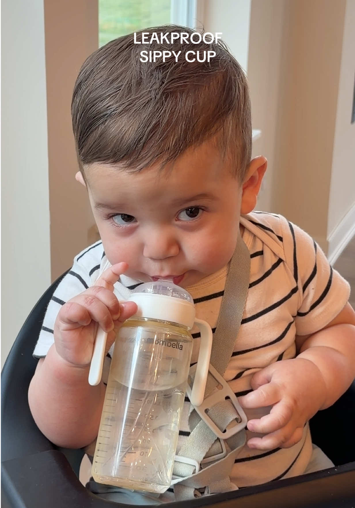 TikTok post by @cinthiajgalvez for mombella official. Caption reads: Leakproof sippy cup with straw @MombellaUS....