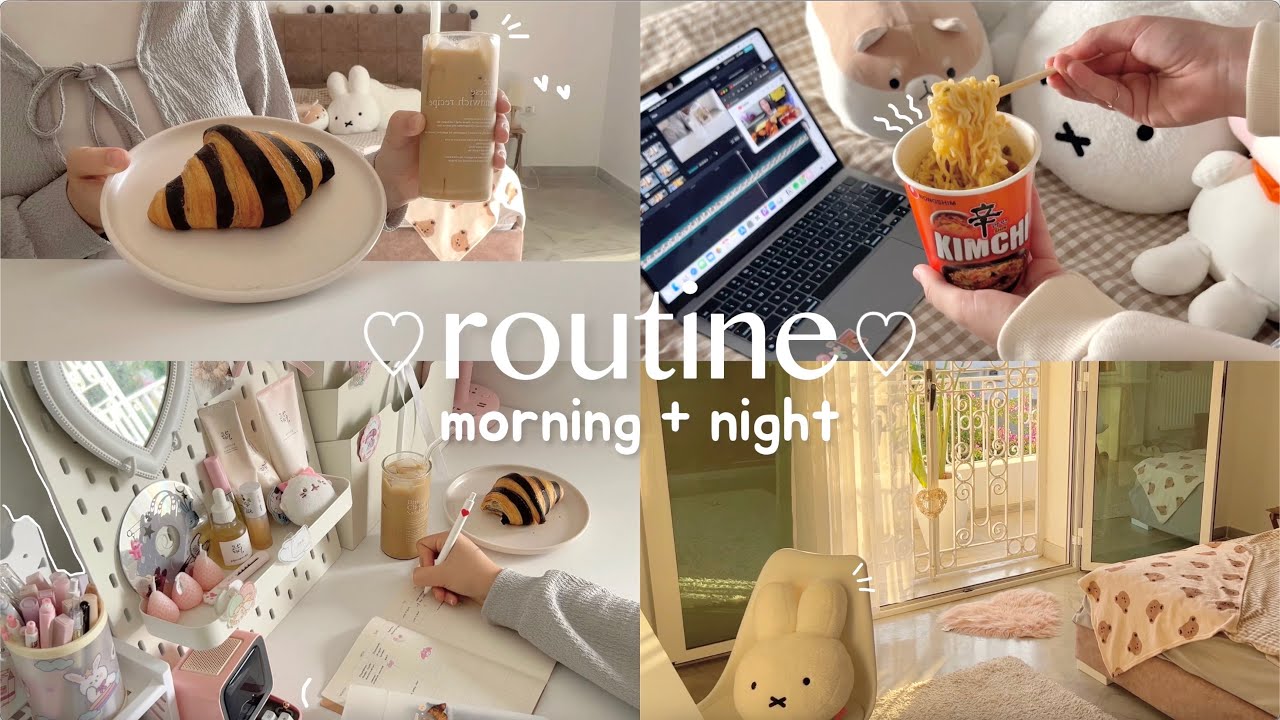 YouTube post by @dreamsushi_ for Ever Lasting Fabric. Caption reads: morning + night routine ☕️🥐 realistic and....
