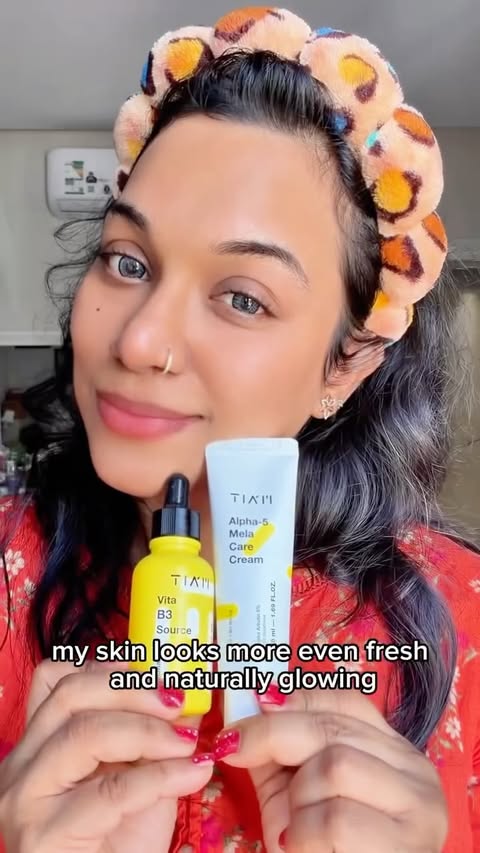Instagram post by @beenishumair_2020 for TIAM. Caption reads: [...] use = clear, radiant, glass-like skin 💫....