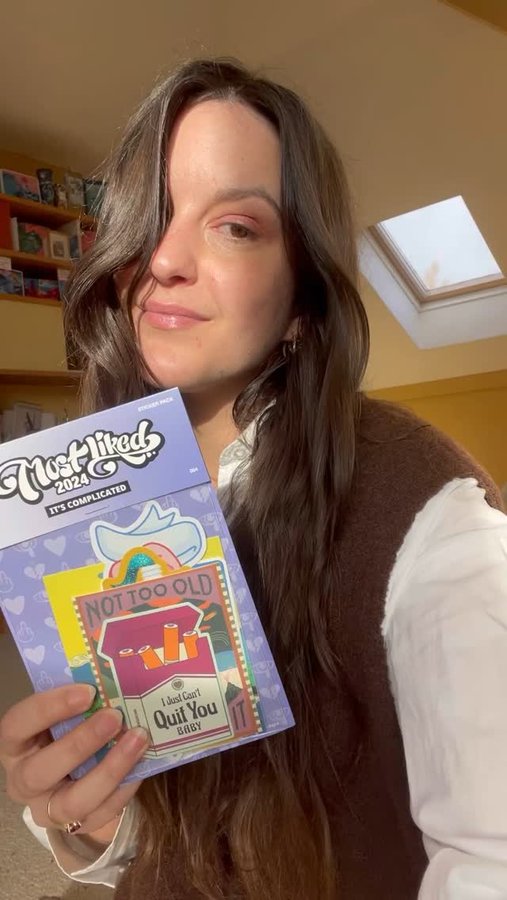 Instagram post by @cosmoillustrator for StickerApp. Caption reads: ✨Most Liked 2024 ✨ @stickerapp is launching this....