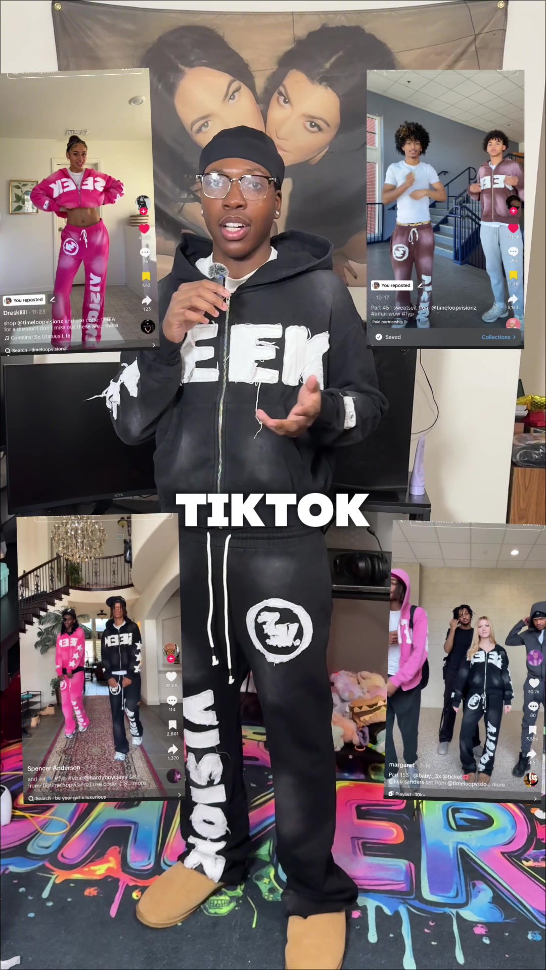 TikTok post by @brackxtt for Timeloop Visionz. Caption reads: @timeloopvisionz Black Seek Visionz Set From....