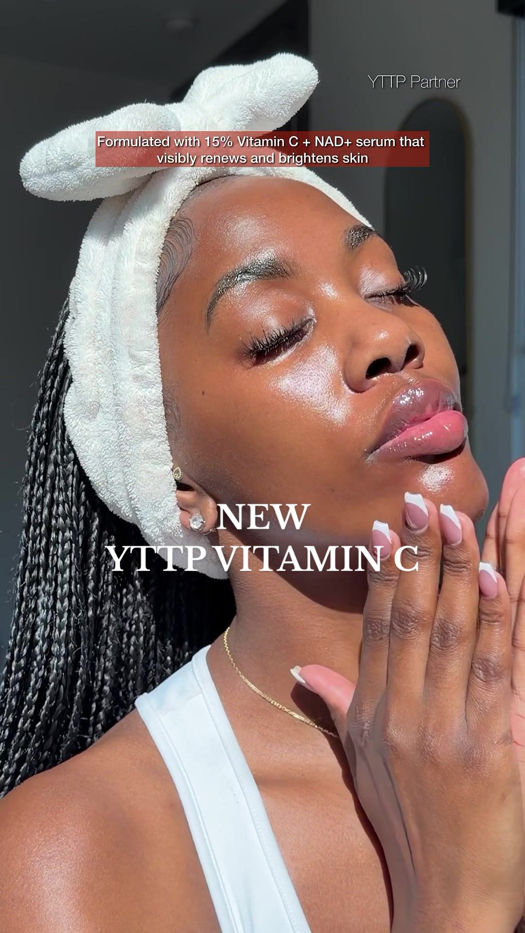 TikTok post by @beingcrystalnicolee for Youth To The People. Caption reads: #ad Meet the NEW @Youth To The People 15% Vitamin....