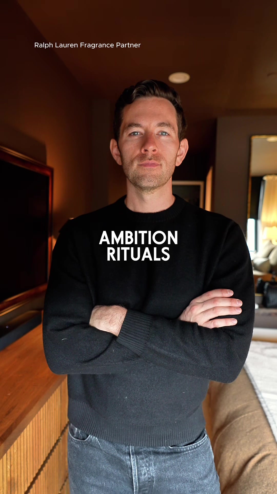 TikTok post by @bentaylor_nyc for Ralph Lauren. Caption reads: [...] through daily rituals—and the new Ralph....