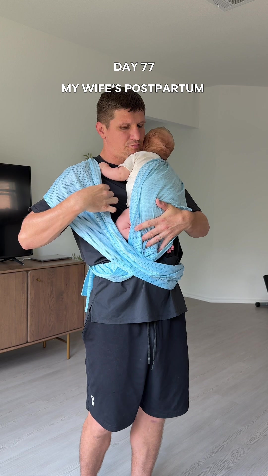TikTok post by @sergey.be.be for Momcozy. Caption reads: [...] one close with the Baby Carrier from....