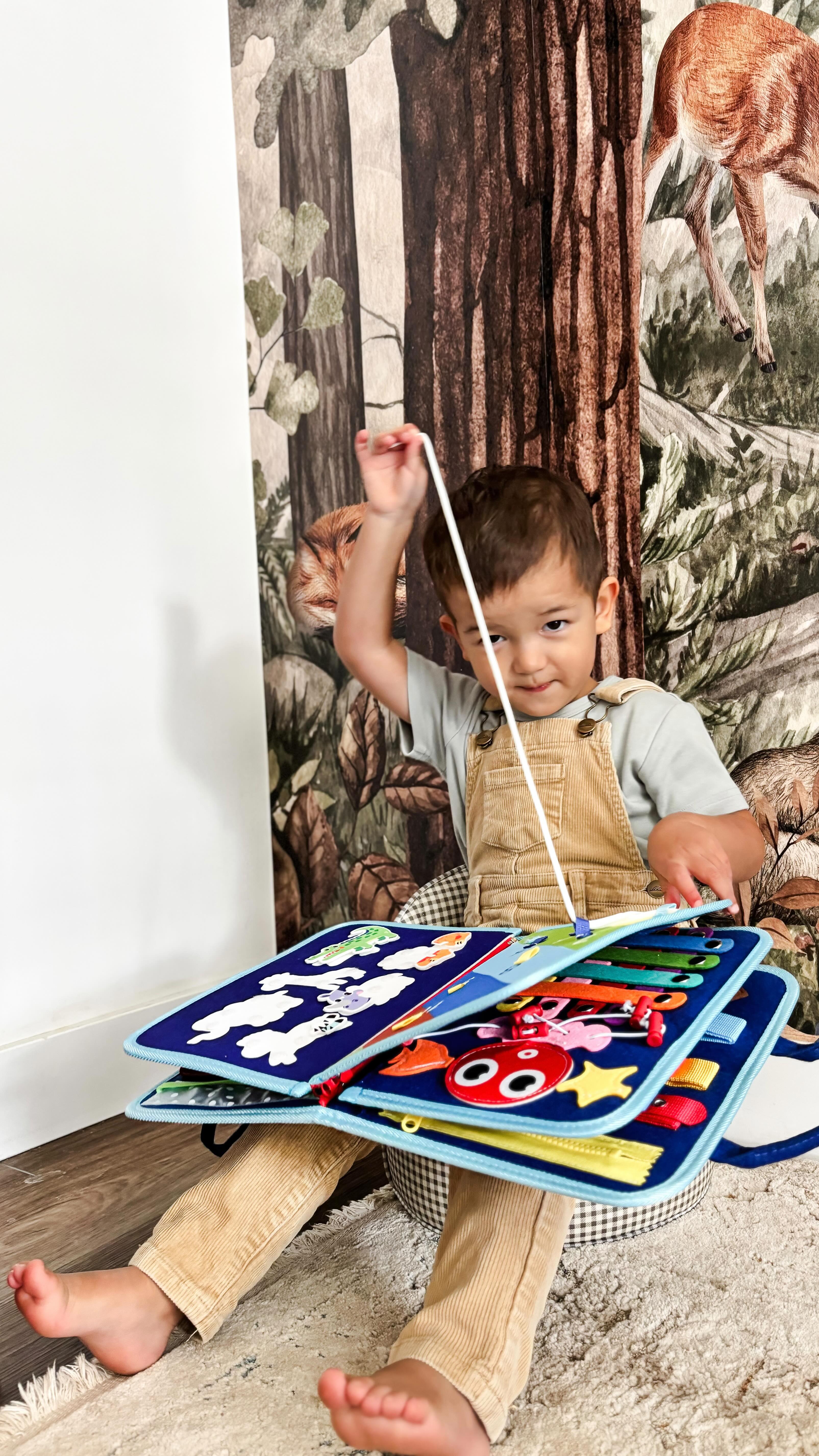 Instagram post by @leah__shaw for Toddla. Caption reads: [...] toddlers new Montessori Busy Board from....