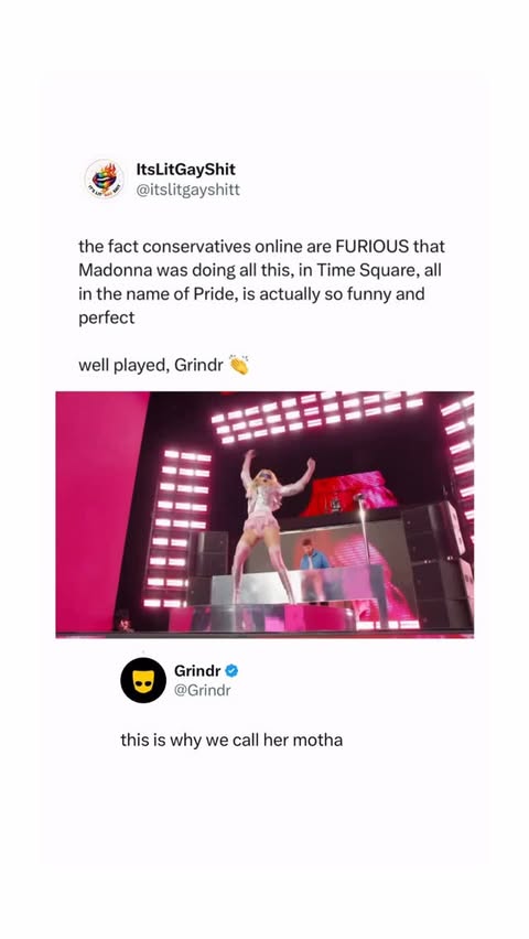 Instagram post by @gayzblike for Grindr. Caption reads: 😂😂🤌🤌🌈 need ppl to appreciate that @grindr rly....