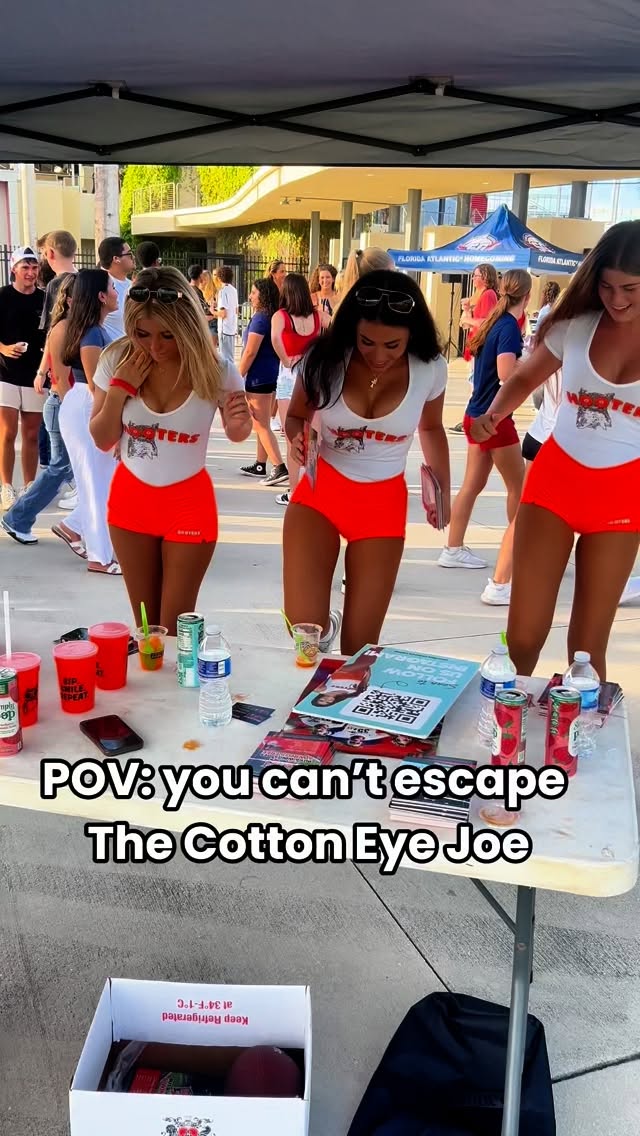 Instagram post by @uncensoredbroward for Hooters. Caption reads: There’s no stopping Cotton Eye Joe
Hooters Boca....