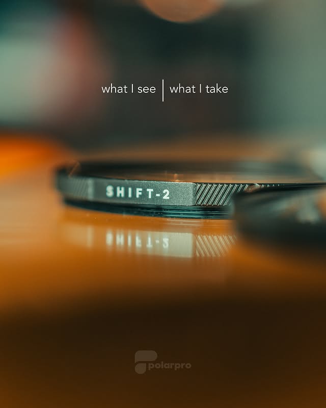 Instagram post by @danboxingph for PolarPro. Caption reads: [...] the all-new SHIFT lens filters from PolarPro....