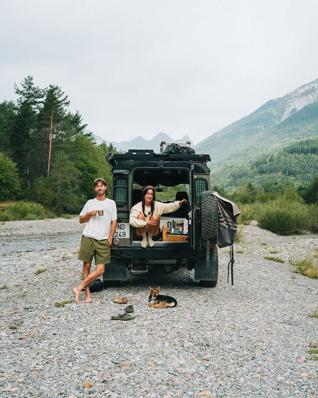 Instagram post by @lewis_beards for Passenger. Caption reads: [...] places like these 🌲⛰️🌞#myescapism....