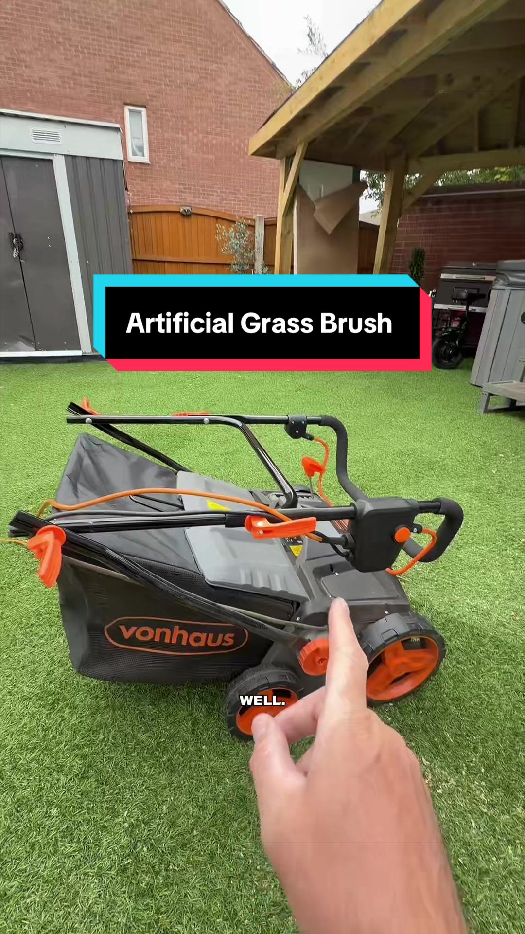 TikTok post by @save_lots_of_money for VonHaus. Caption reads: [...] lawn or driveway looking perfect with....