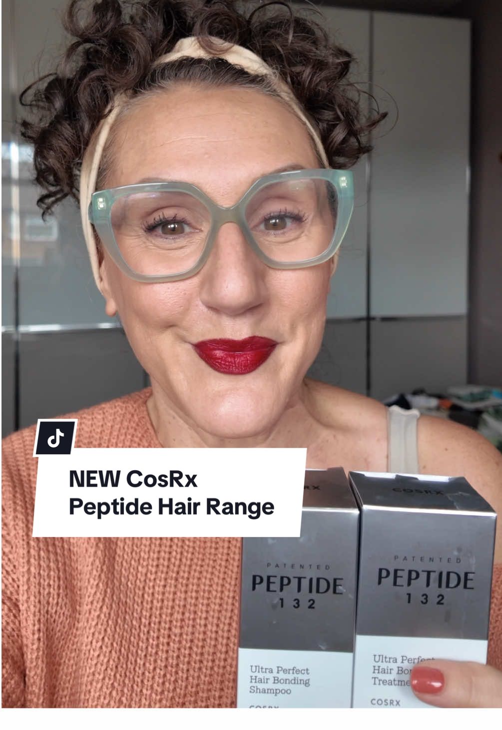 TikTok post by @makeupbykaty_angelidi for COSRX. Caption reads: [...] me!  Another banger from @COSRX UK 🙌🙌.