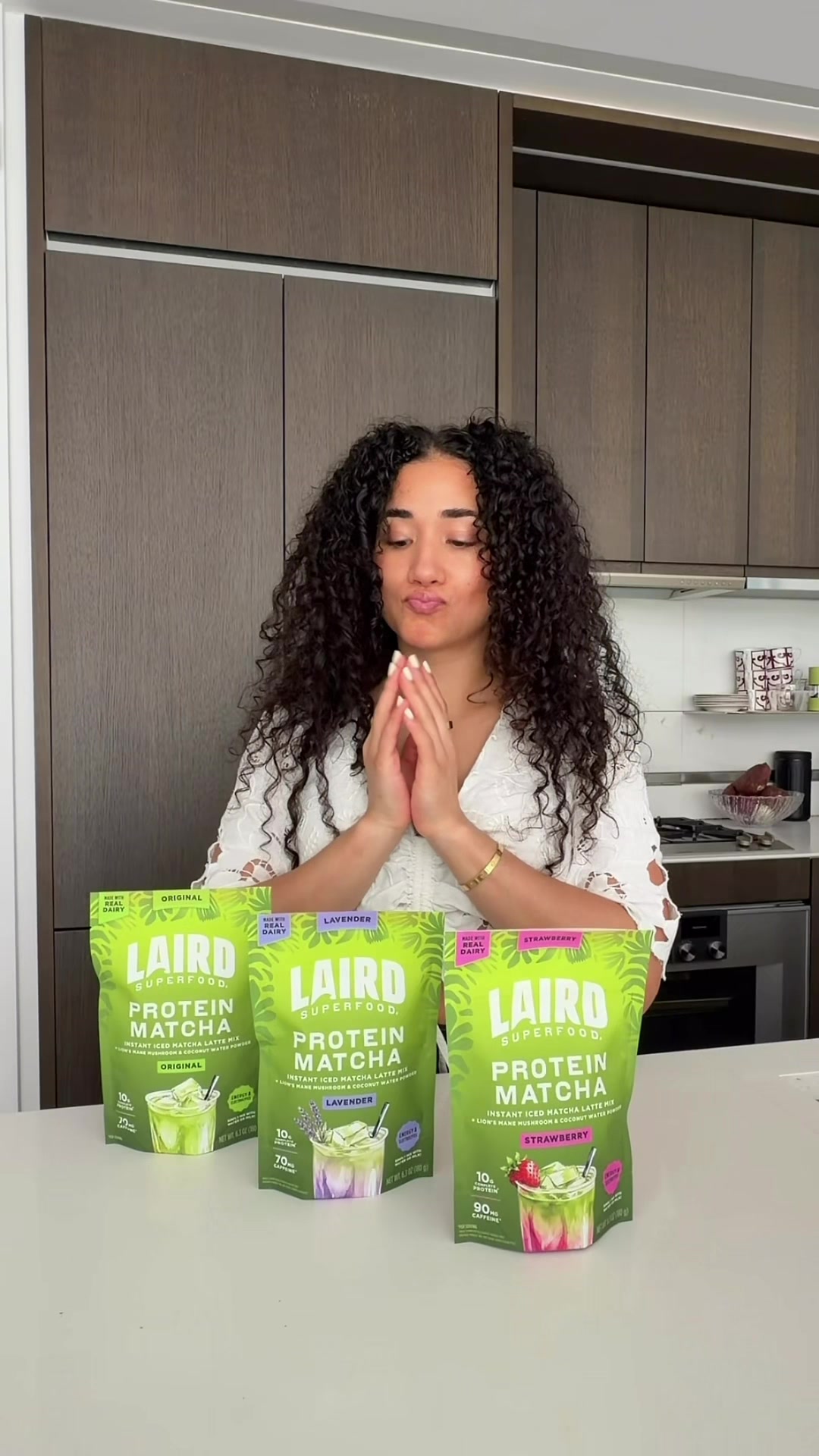 TikTok post by @stephanyvicx for Laird Superfood. Caption reads: Tried @lairdsuperfood new Protein Matcha in....