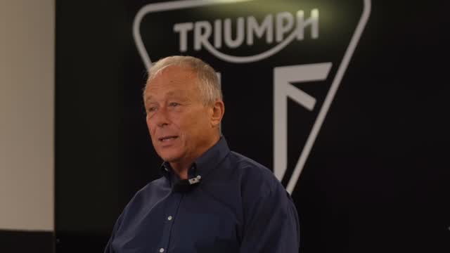 Instagram post by @radio_paddock for Triumph Motorcycles. Caption reads: What a 2025 season! 

Welcome in our new workshop....