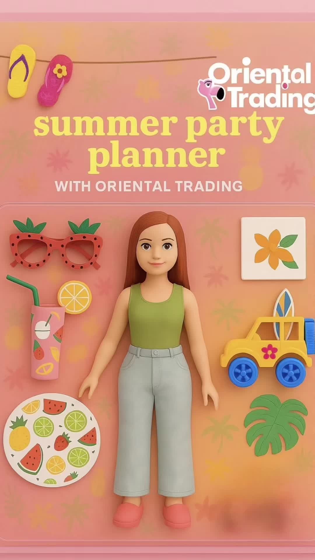 TikTok post by @bailey_langston for Oriental Trading. Caption reads: I couldn’t ask for a better party setup! Thanks to....