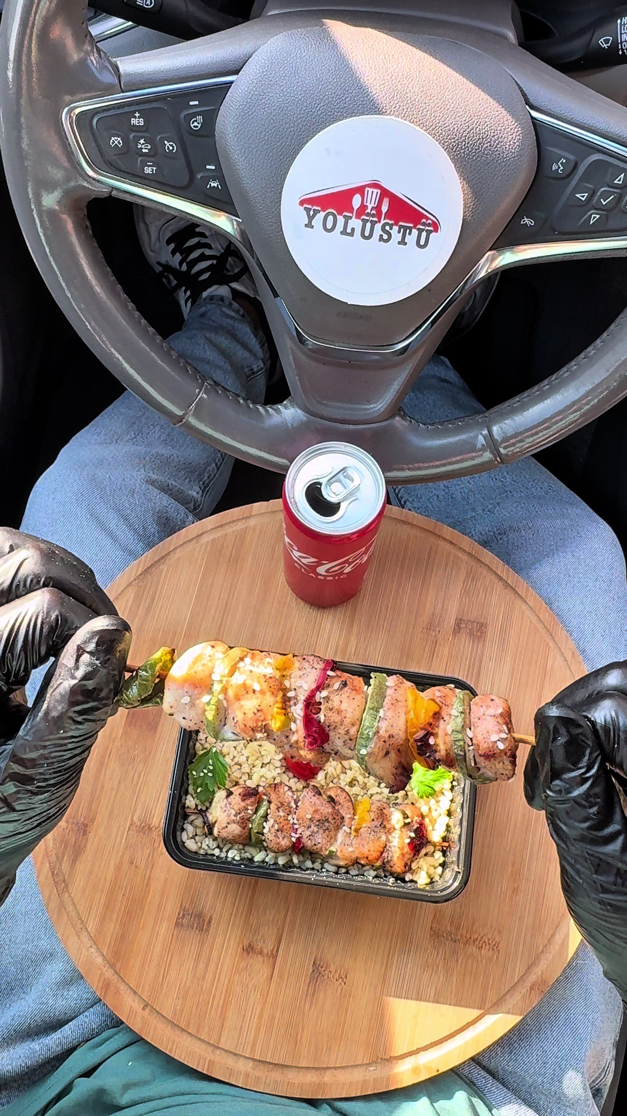 TikTok post by @yolusdu for Wolt. Caption reads: [...] şiş-8.12 COOKLAB salatı-9.75       ....