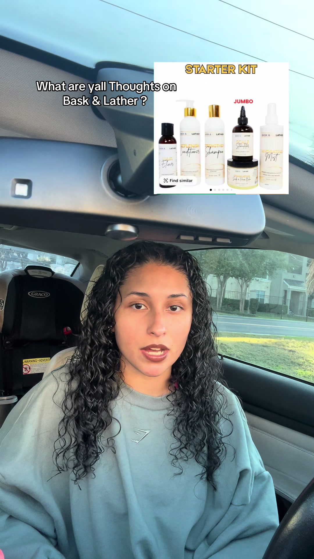 TikTok post by @grow_withvee for Bask and Lather Co. Caption reads: Thank you @Bask and Lather Co for sending me this....