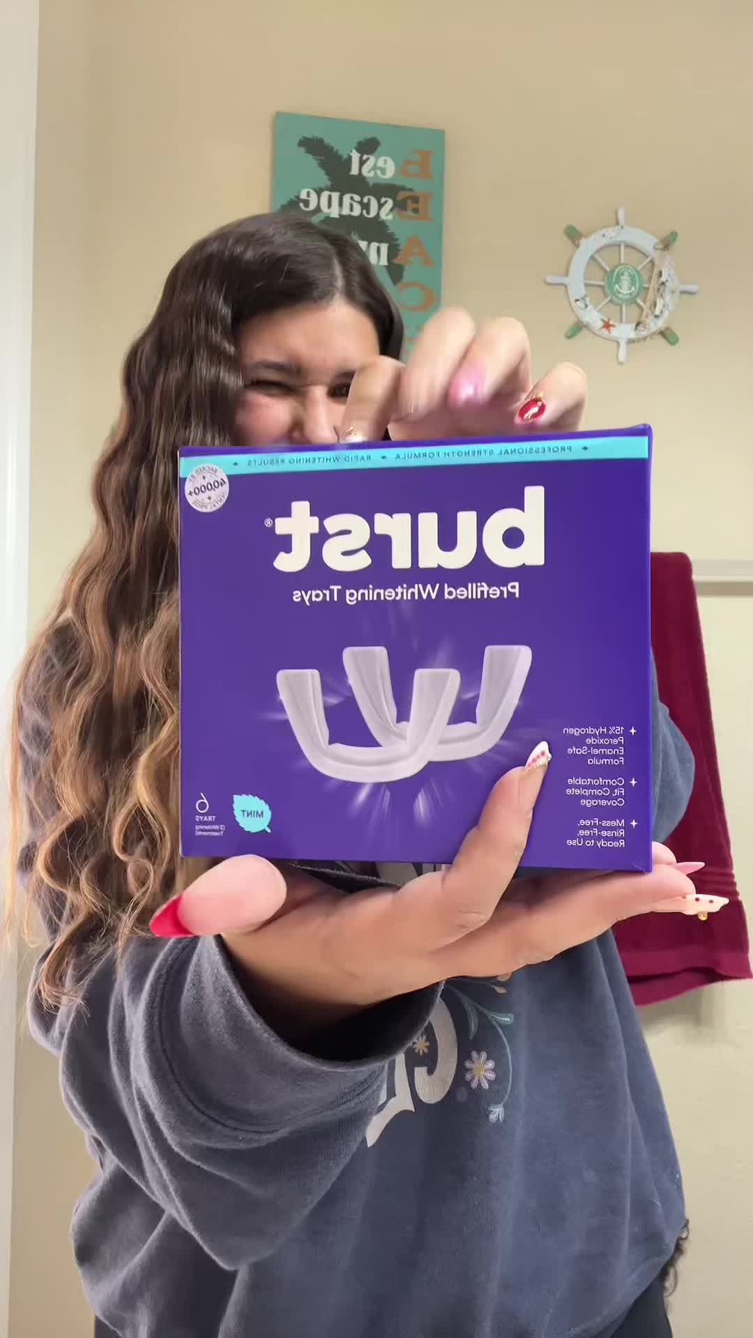 TikTok post by @magicalbowmama for Burst Oral Care. Caption reads: @BURST Oral Care knows what they are doing and....