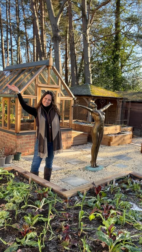 Instagram post by @augusts_garden for Holland Cooper. Caption reads: Kitchen Garden Design Tips

There is not too much....