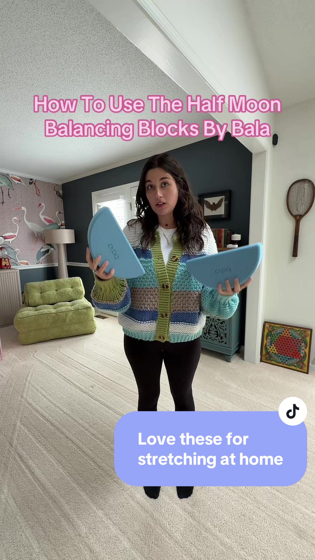 TikTok post by @dbakessss for Bala. Caption reads: [...] them when stretching at home ✨ @BALA US....