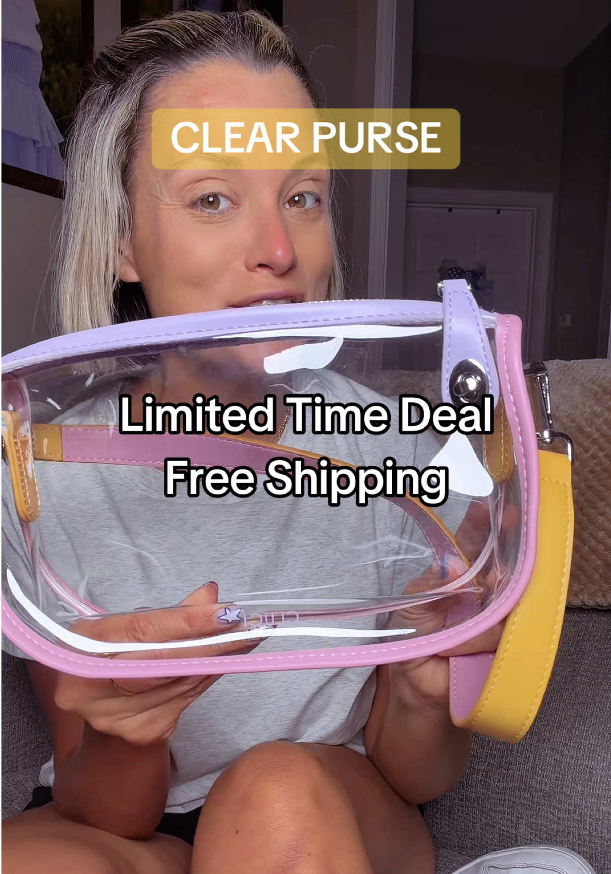 TikTok post by @wphillips829 for CLUCI. Caption reads: @CLUCI I love this clear purse. You can wear it....