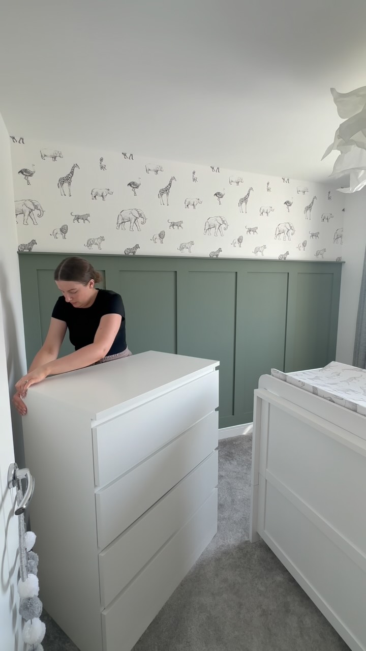 Instagram post by @homewithmichaela for WallpaperMural.com. Caption reads: [...] colour @lick [AD/Gifted] wallpaper....