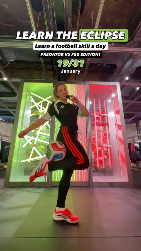 Instagram post by @shannon.freestyle for adidas. Caption reads: Learn the eclipse with me & @adidasuk! ⚽️

I....