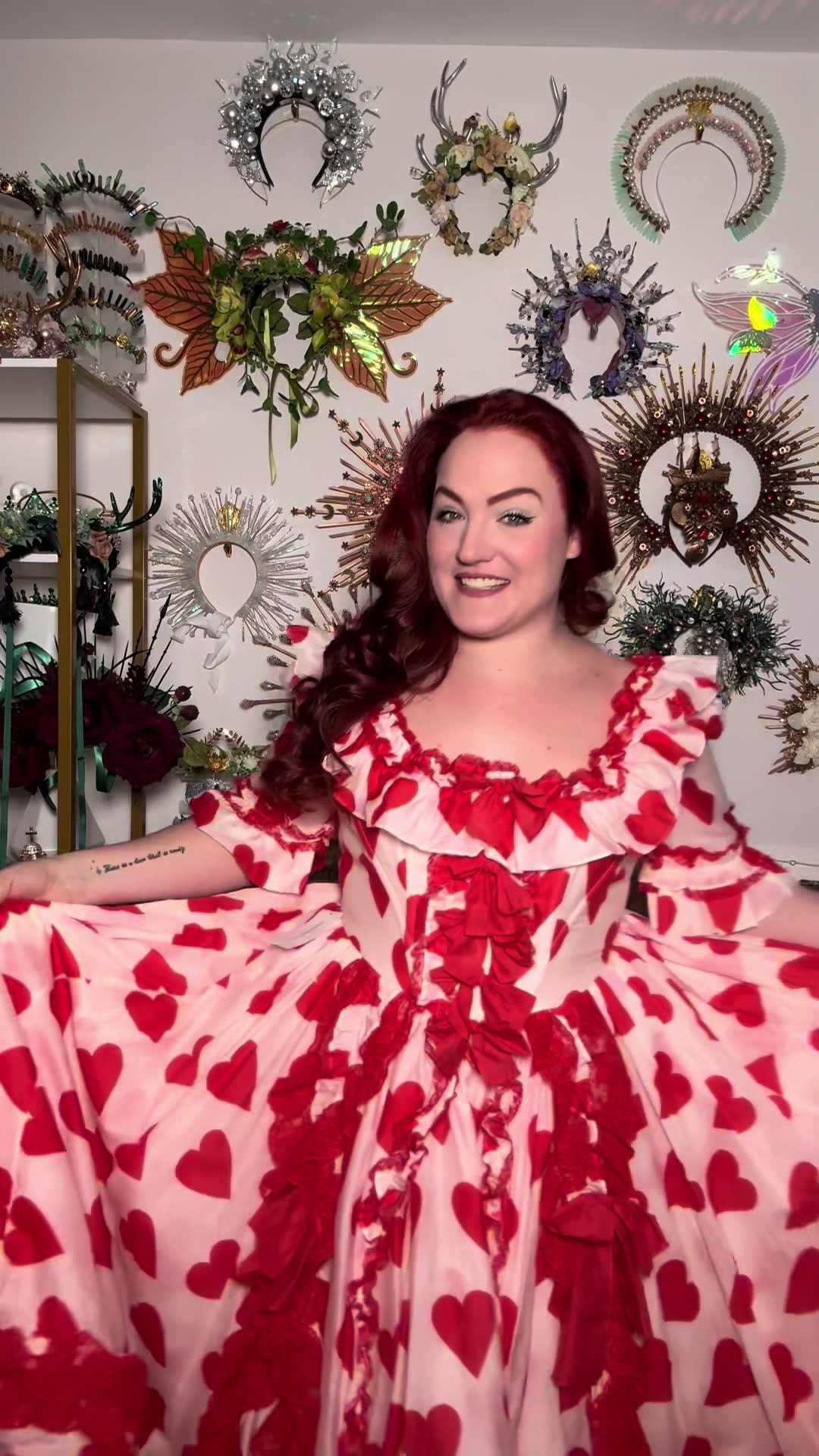 TikTok post by @tallglassofcline for Selkie. Caption reads: [...] creating! ✨ Dress is gifted @Selkie and you....