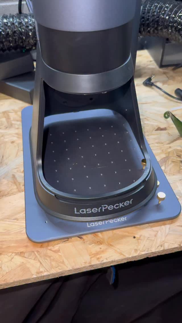 Instagram post by @3d_printall for LaserPecker. Caption reads: Custom Christmas ball and box with @laserpecker....