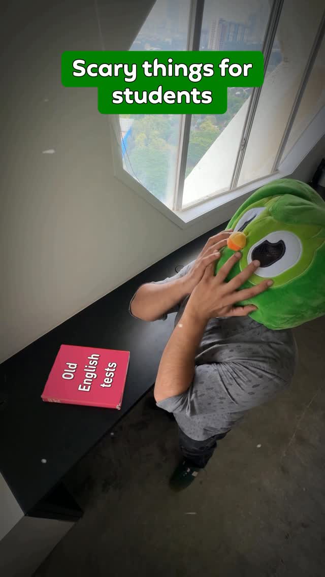 Instagram post by @studyabroadwithdet for Duolingo. Caption reads: Keep your scores and streaks alive, boo 👻.