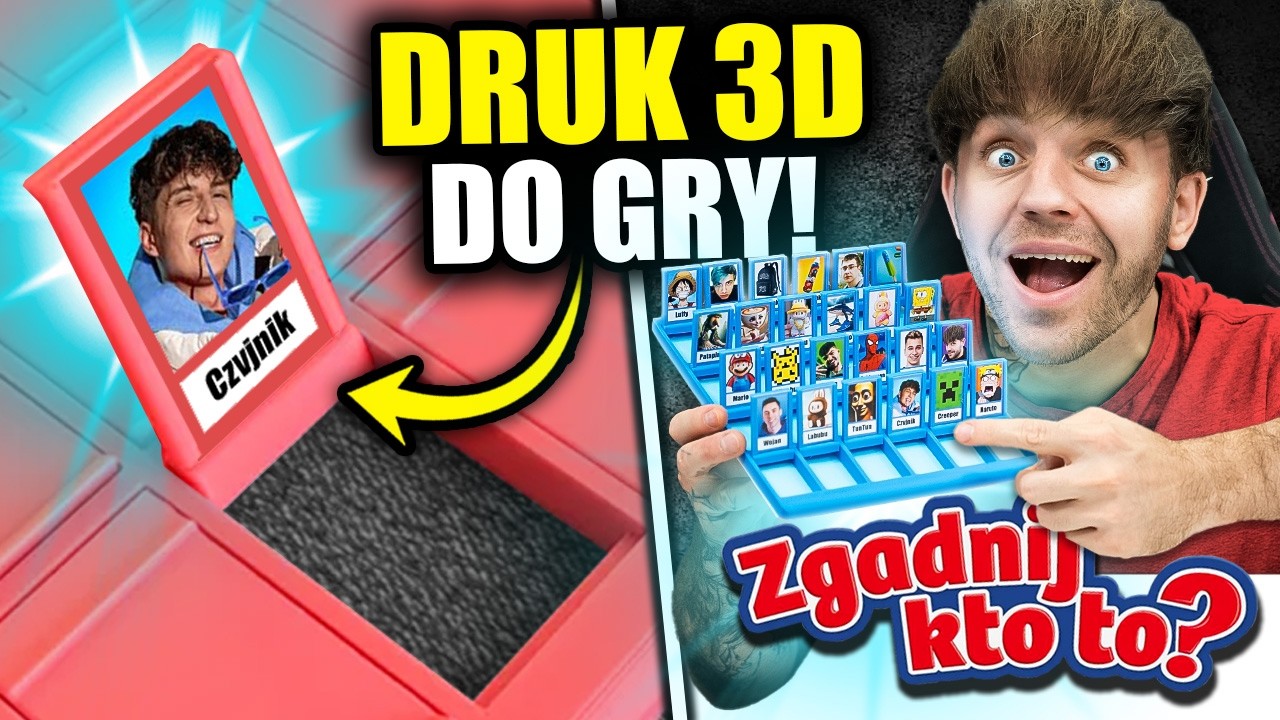 YouTube post by @disstream for Thingiverse. Caption reads: I made the BEST GAMES and TOYS with a 3D Printer!.