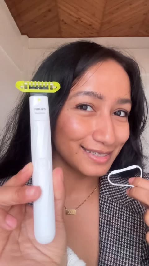 Instagram post by @itscatherineshadap for Philips. Caption reads: @philipsindia ‘s one blade intimate is the only....