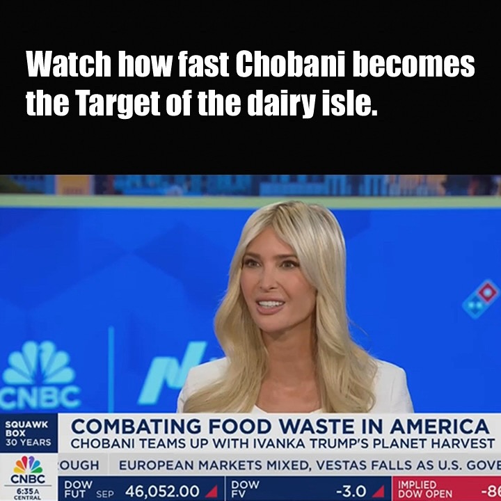 Instagram post by @corey.marshallsteele for Chobani. Caption reads: Et tu @chobani ? Partnering with NepoBarbie and....