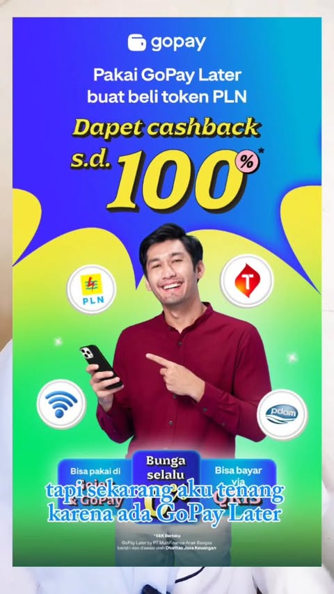 Instagram post by @hasharbeau for GoPay Indonesia. Caption reads: [...] Later sekarang di aplikasi GoPay.....