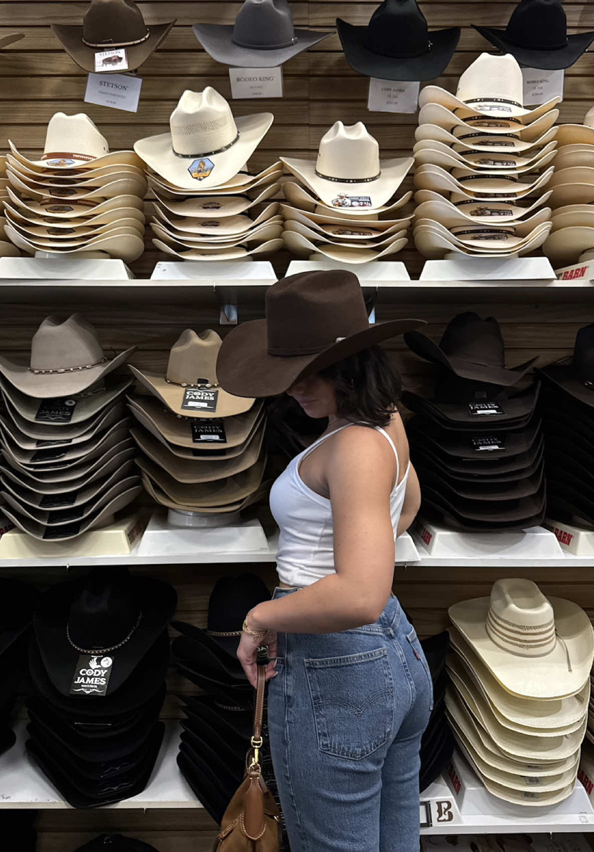 TikTok post by @annaliagutz for Boot Barn. Caption reads: [...] at the rodeo with @Boot-Barn 🐎⭐️🤎....