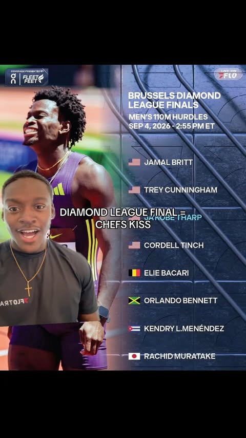 Instagram post by @fordxhurdles for FloTrack. Caption reads: [...] your event and winner in the comments💎....