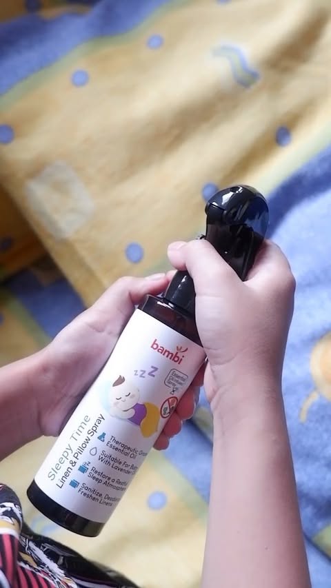 Instagram post by @harveyanthonius for Bambi Baby. Caption reads: [...] bikin si kecil nyaman tidur Pakai....