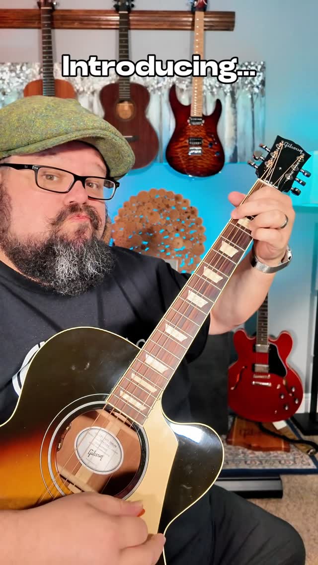 Instagram post by @chevansmusic for Gibson. Caption reads: [...] Parlor Acoustic Electric Guitar!!!!....