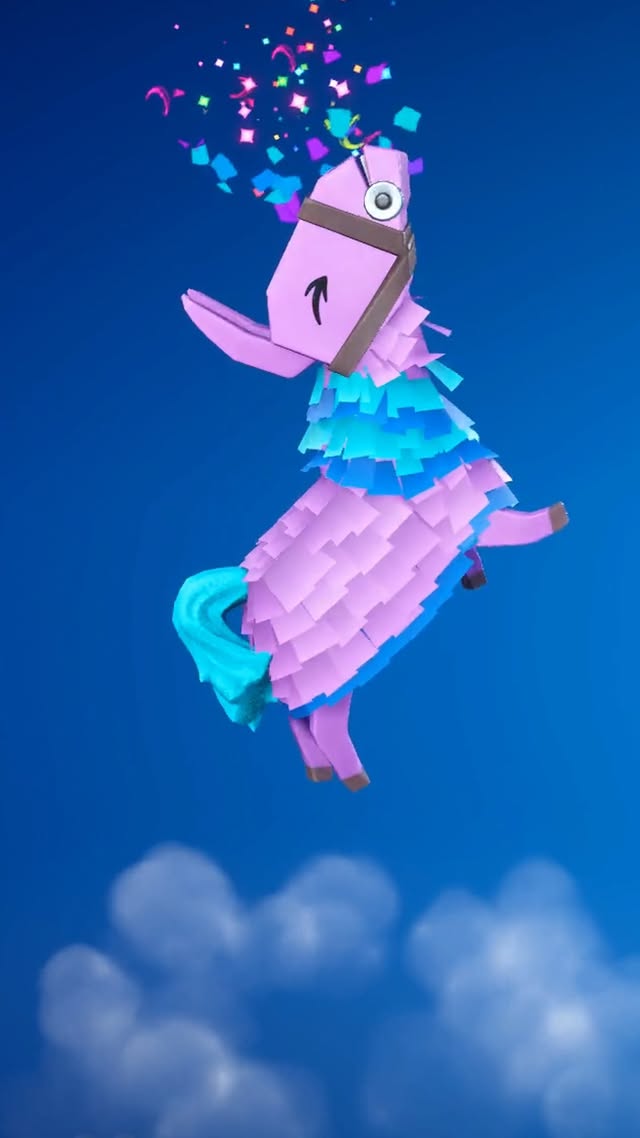 Instagram post by @nerdiria for Epic Games. Caption reads: 🛍️Emote do novo mascote Lil' Lootie! #fortnite....