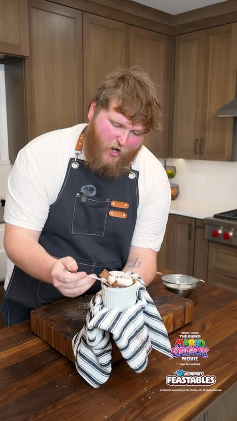 Instagram post by @chefzealand for Feastables. Caption reads: Can I use @feastables Chocolate to make an amazing....