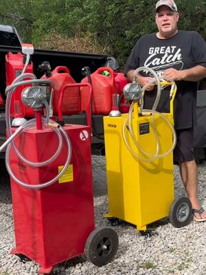 TikTok post by @mistykingflowers for VEVOR Home Improvement. Caption reads: VEVOR 35-Gallon Fuel Caddy Keep up to 35 gallons....